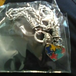 Autism awareness necklace bracelet and earringsset